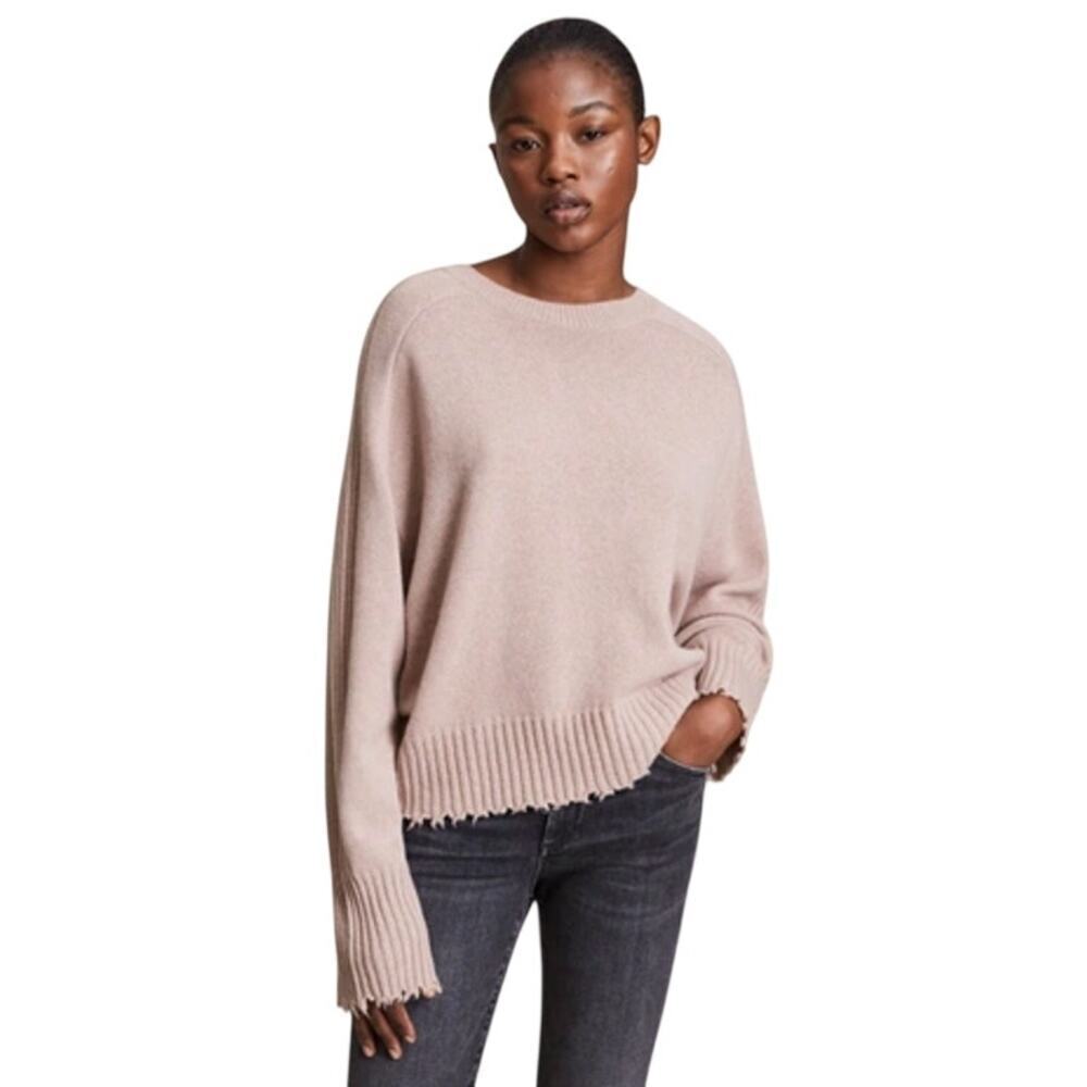 ALLSAINTS Kiera Cashmere Crewneck Sweater - Size L NWT $419 Italian Yarn